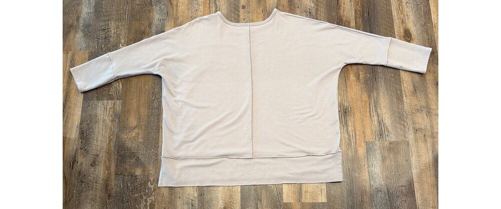 SPANX Women’s Oversized Neutral  Taupe Long Sleeve Top - Lg